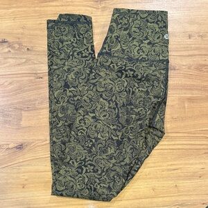 lululemon athletica Green Floral Leggings